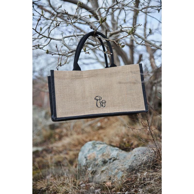 Sagaform - torba z nożem do grzybów, juta, 40 x 19 x 22 cm Karl-Johan