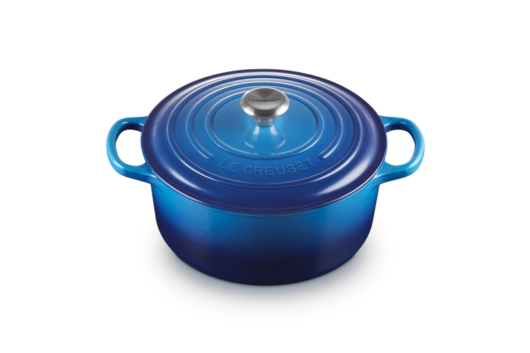 Le Creuset - garnek żeliwny emaliowany Signature 22 cm 3,3 l azure
