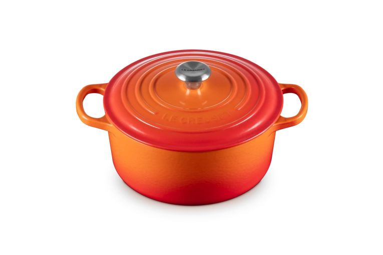 Le Creuset - brytfanna żeliwna emaliowana Signature okrągła 22 cm 3,3 l płomienna