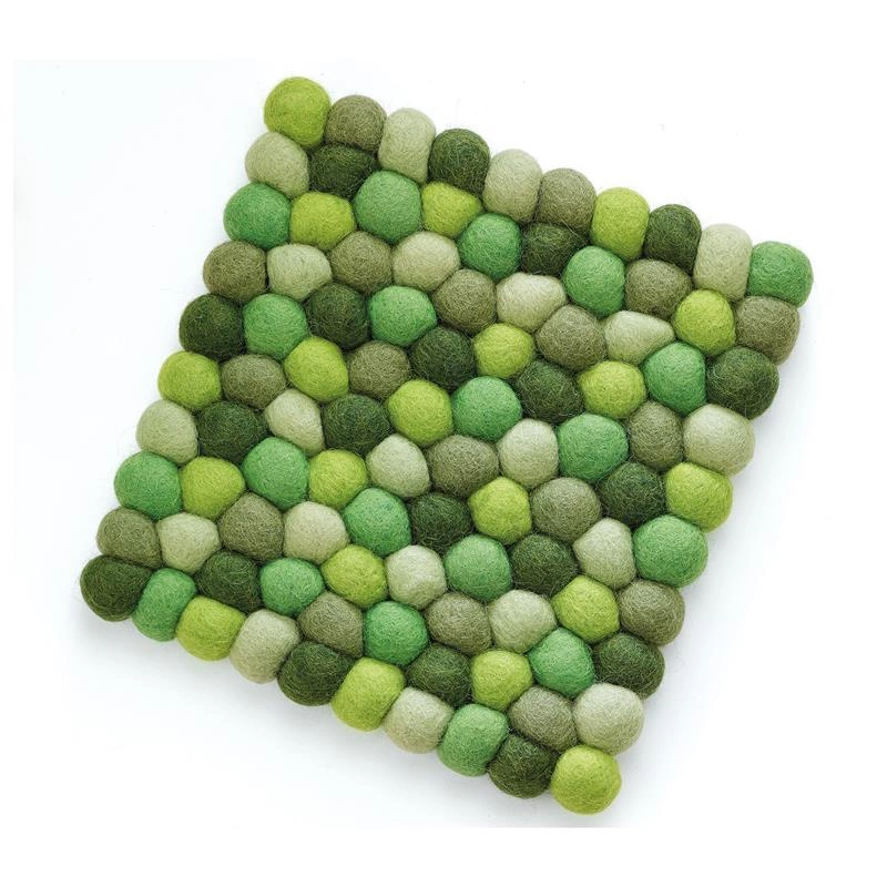 Cilio - podkładka pod gorące naczynia, 21 x 21 cm, owcza wełna, zielona Lana Verde