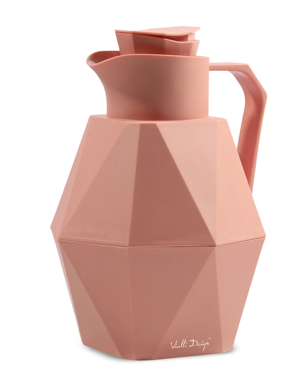 Vialli Design - Termos z wkładem szklanym 1L GEO różowy