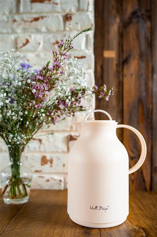 Vialli Design - Termos z wkładem szklanym 1L AMO kremowy