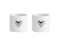 Raeder - Zestaw 2 świeczników na tealight - srebrne serce