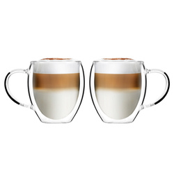 Vialli Design - Komplet 2 szklanek z podwójną ścianką i uszkiem Noa 250 ml