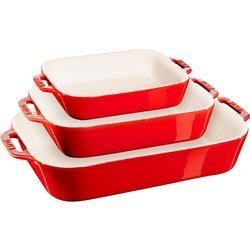 Staub - trzy formy do zapiekania czerwony Cooking