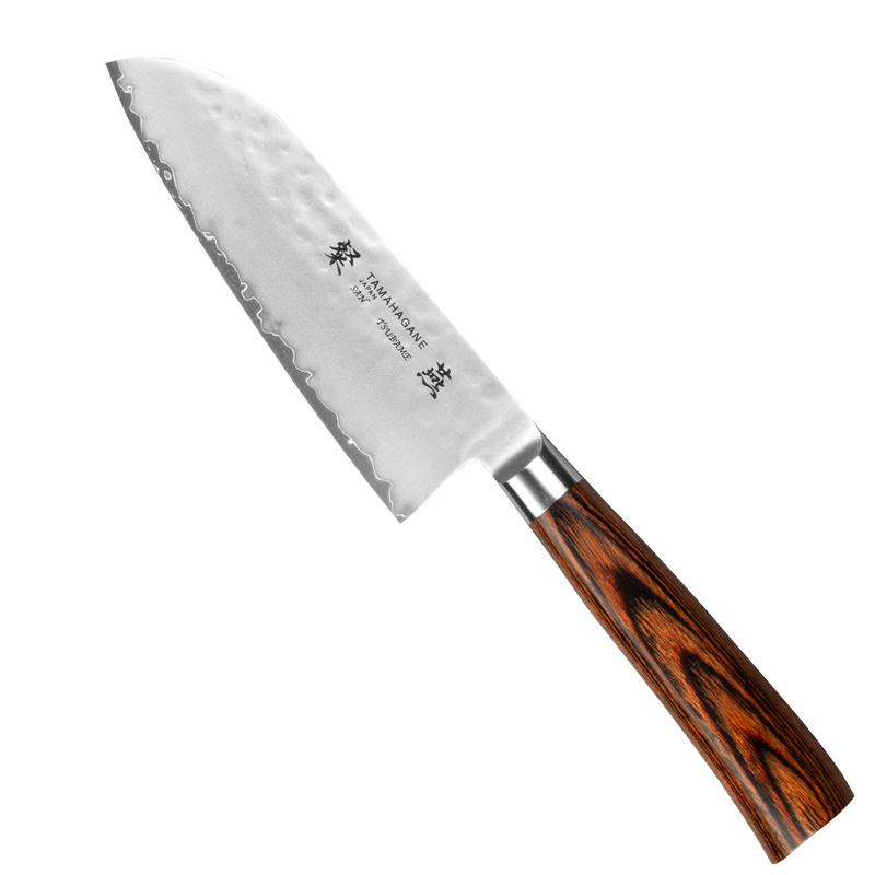 Tamahagane - Tsubame Brown Nóż Santoku 12cm