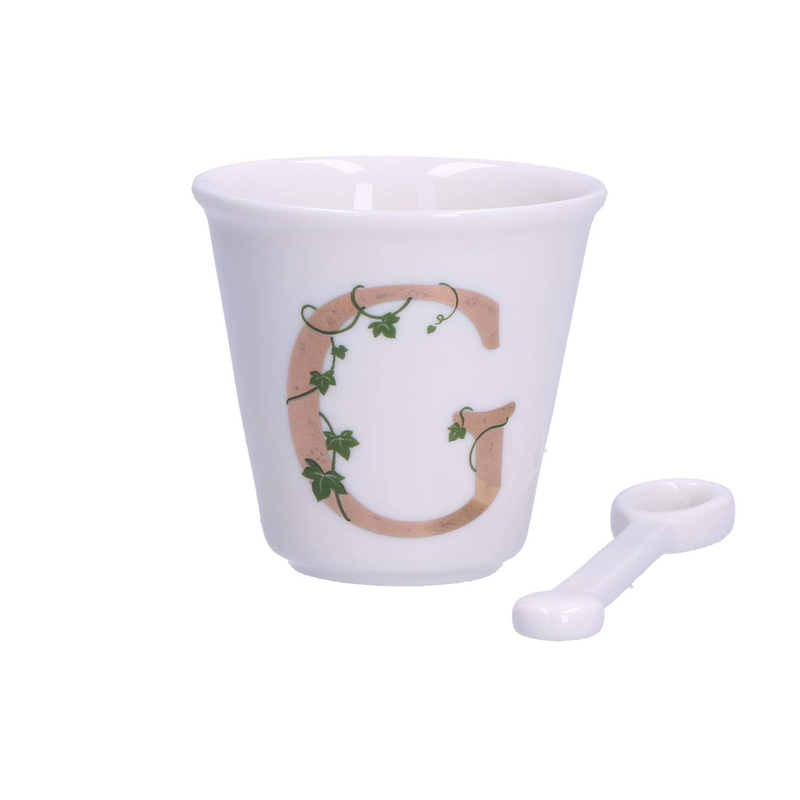 La Porcellana Bianca - filiżanka z łyżeczką 75 ml, Wzór G Unico