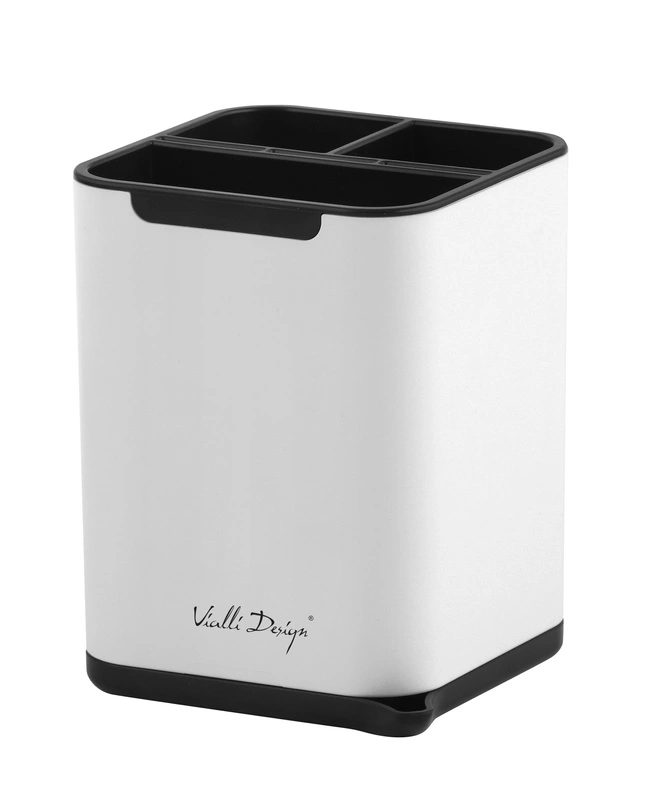 Vialli Design - Ociekacz na sztućce Livio Duo biały