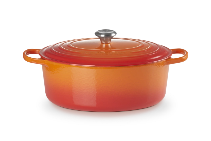 Le Creuset - brytfanna żeliwna emaliowana Signature owalna 33 cm 7,5 l płomienna