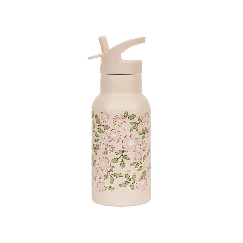 A Little Lovely Company - Kubek ze słomką dla dzieci BLOSSOMS PINK 350 ml