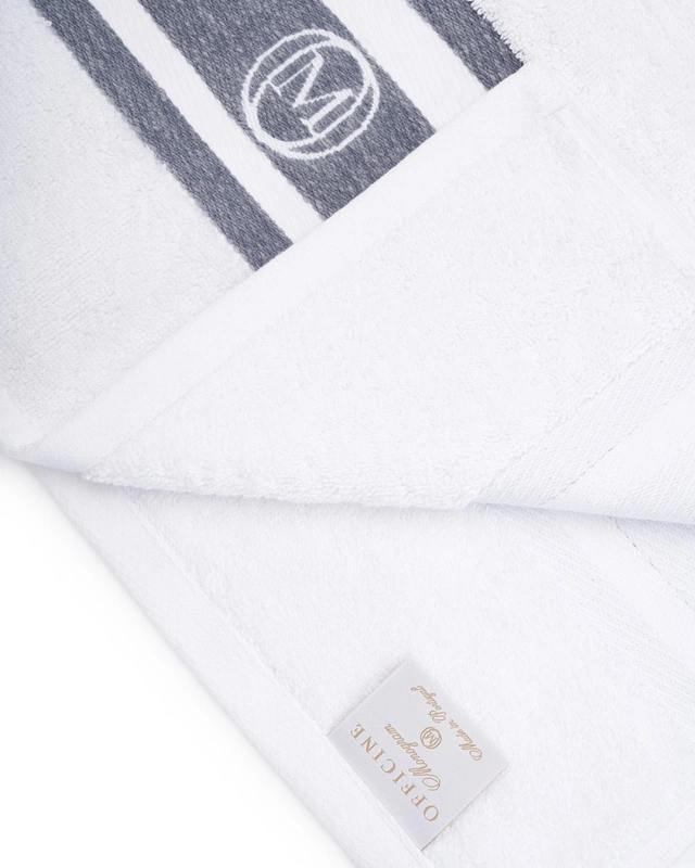 Officine Monogram - Ręcznik do rąk Monogram Linea 50x100cm b.szary