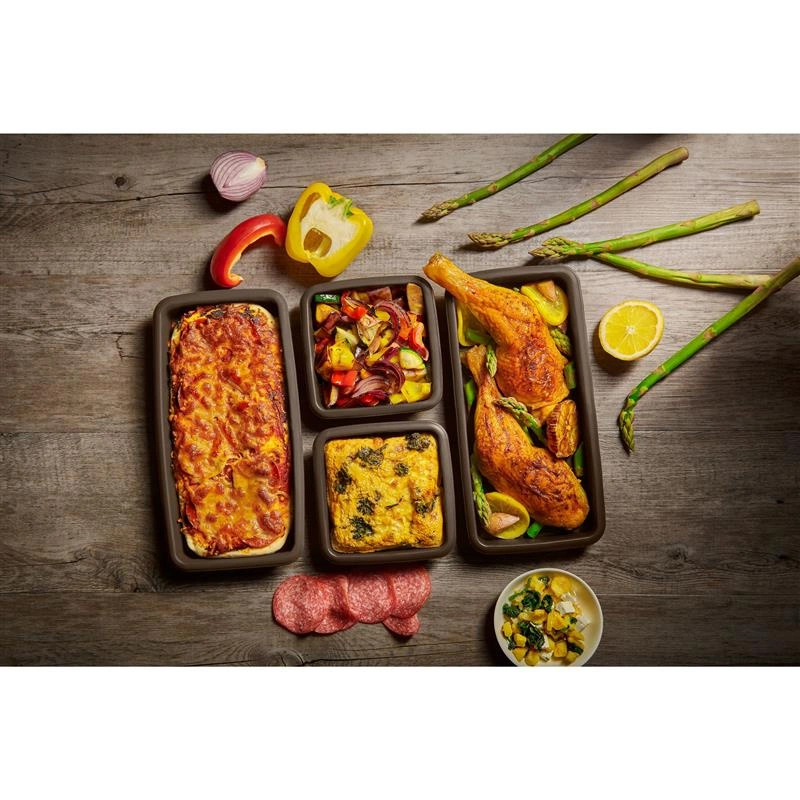 Lurch - silikonowe tacki do pieczenia, 4 szt., 11 x 11 cm (2 szt.), 24 x 11 cm (2 szt.) FlexiForm