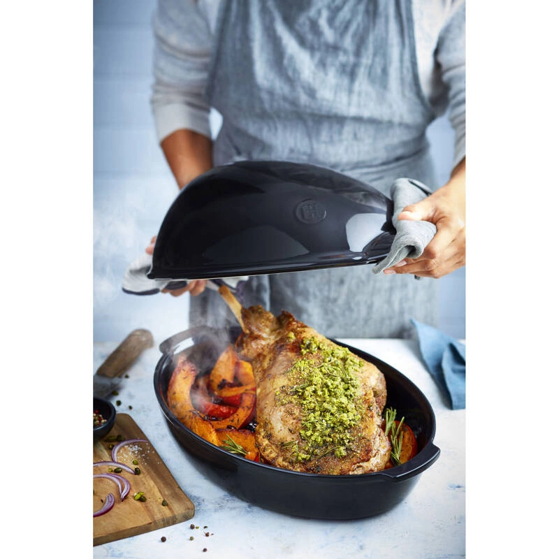 Emile Henry - Duże naczynie do pieczenia - 41,5 x 27,5cm 5l - czarny