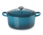 Le Creuset - brytfanna żeliwna emaliowana Signature okrągła 26 cm 5,3 l deep teal