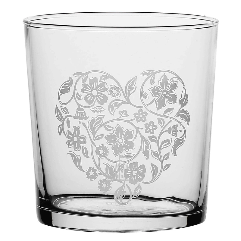 La Porcellana Bianca - zestaw 6 szklanek z grubym dnem serce/kwiat 350 ml Babila