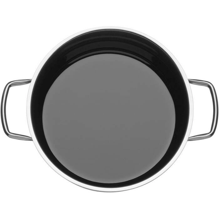 WMF - Garnek niski z pokrywką 20 cm czarny Fusiontec