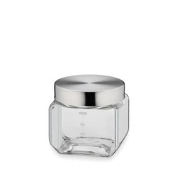 Kela - pojemnik kuchenny, 0,75 l, 11 x 11 x 11 cm, szkło/stal nierdzewna 18/10 Isa