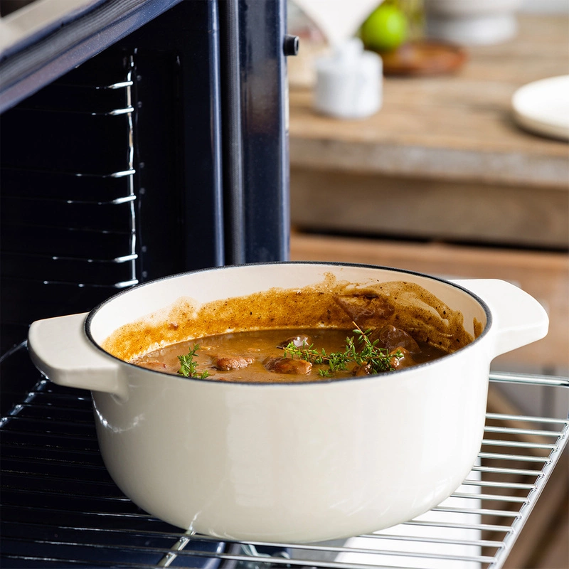 KitchenAid - garnek żeliwny z pokrywką 3,3L Almond Cream