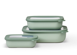 Mepal - Zestaw 3 misek Cirqula prostokątna 500 1000 2000 Nordic Jade