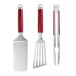 KitchenAid Culinary Tools - zestaw do grilla szczypce + 2 łopatki Empire Red