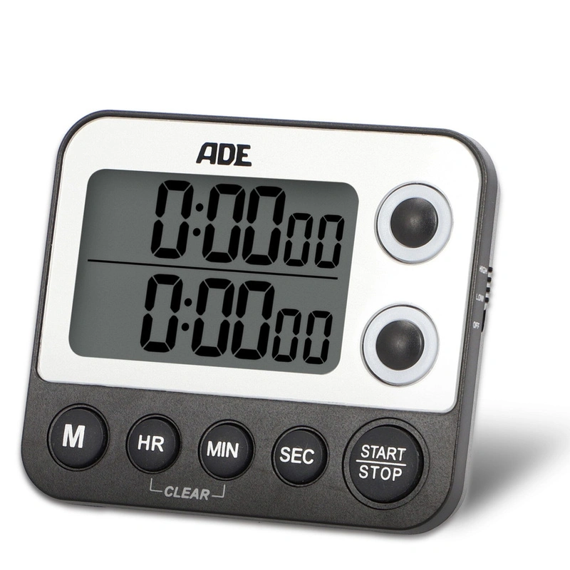 ADE - minutnik elektroniczny, 2 pomiary, do 99 godzin, 9 x 2 x 8 cm, czarny Kitchen