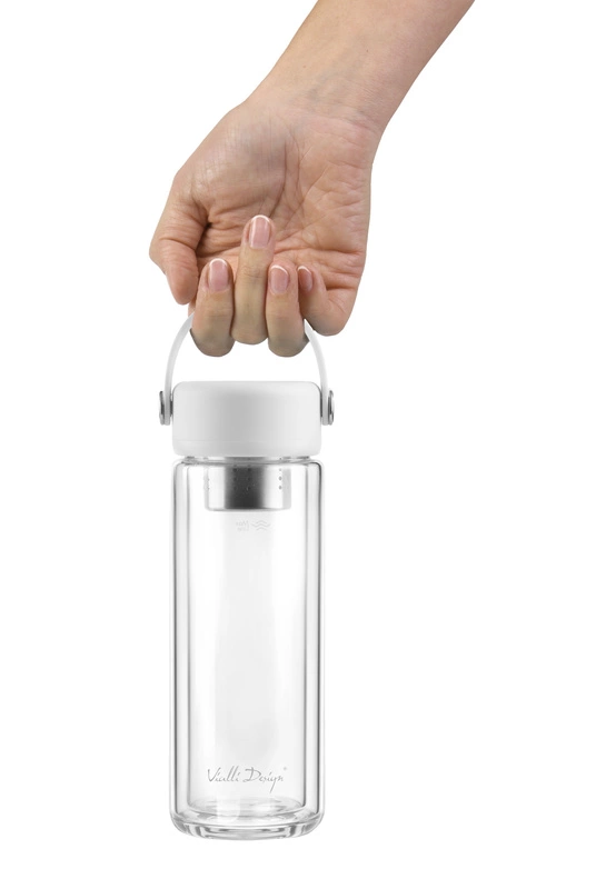 Vialli Design - Butelka z podwójną ścianką i zaparzaczem Fuori 350 ml biała