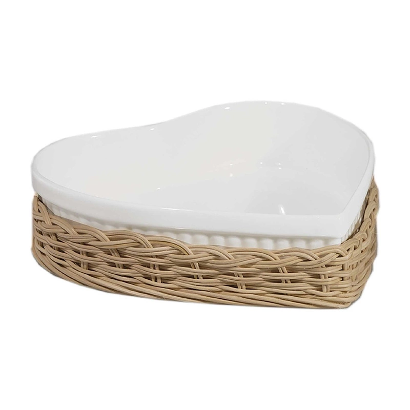 La Porcellana Bianca - wiklinowy kosz na naczynie do zapiekania serce Midollino