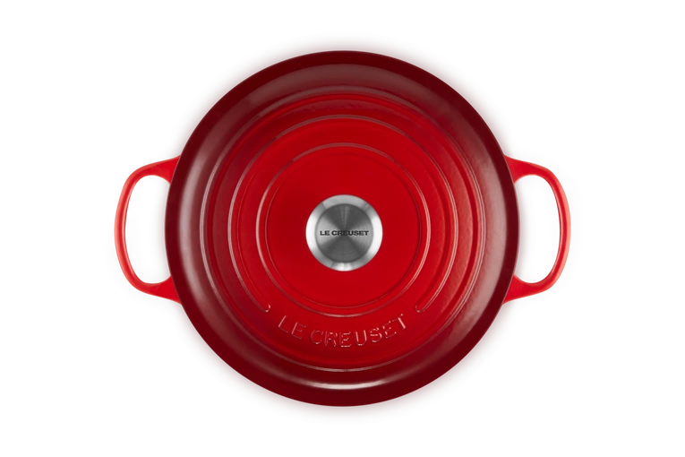 Le Creuset - garnek żeliwny emaliowany Signature okrągła 26 cm 6,3 l wiśniowy