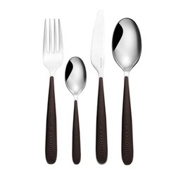 Guzzini - 24-CZĘŚCIOWY ZESTAW SZTUĆCÓW JUST, ciemnobrązowe