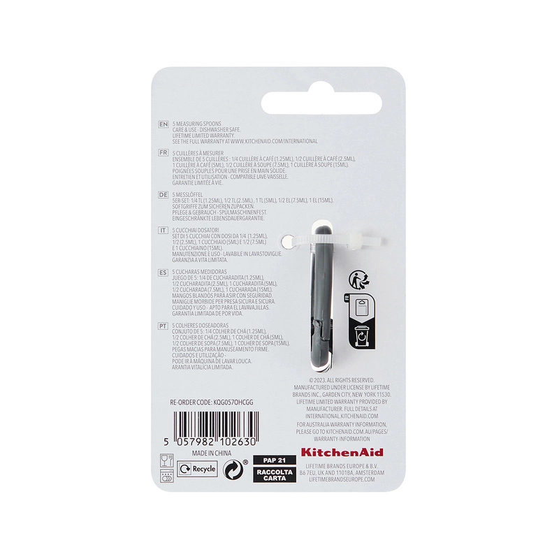 KitchenAid Culinary Tools - miarki kuchenne spoons 5 szt. Charcoal Gray