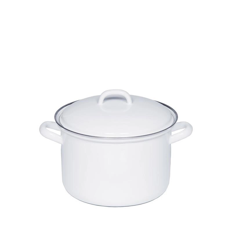 Riess - Garnek wysoki z pokrywą 1l 14cm Classic WEISS