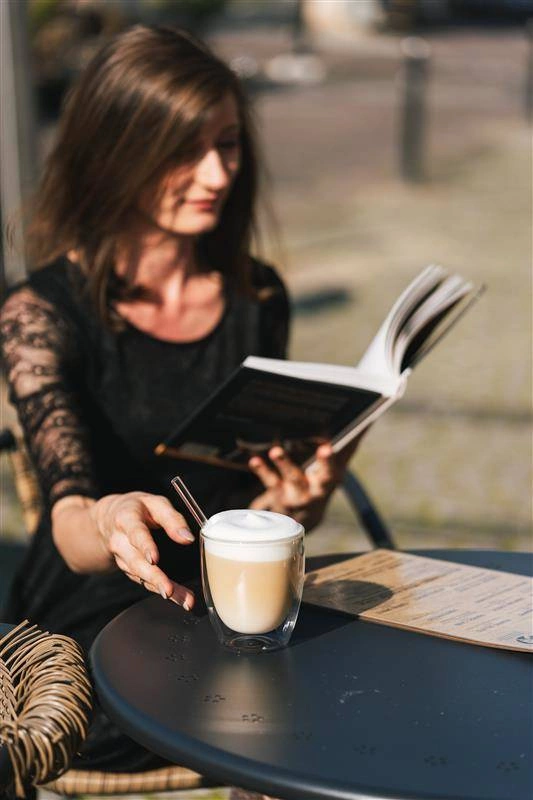 Vialli Design - Zestaw 6 szklanek z podwójną ścianką 320ml ze słomkami VITA