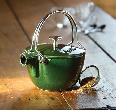 Staub - żeliwny dzbanek czajnik do herbaty zielony 1,1 l