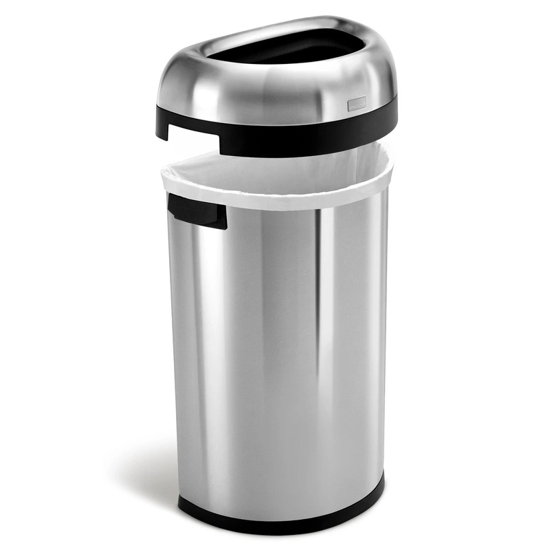 Simple Human - kosz na śmieci 60 l Bullet Open półokrągły stal
