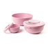 Amuse - 3 miski z pokrywkami różowe