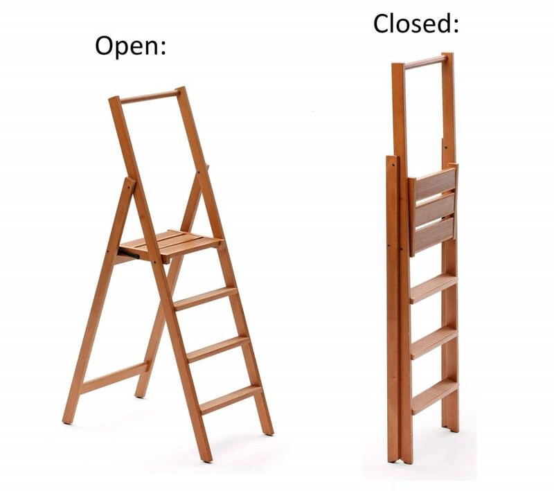 ARREDAMENTI - KIMORA 4 Drewniana drabina - 141 cm, Brązowy, 48 cm