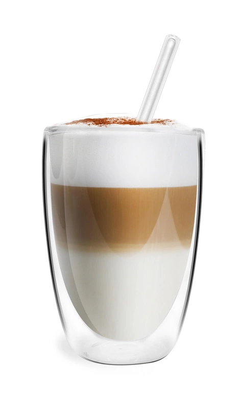 Vialli Design - Zestaw 6 szklanek termicznych wysokich z podwójną ścianką VITA 350 ml + słomki