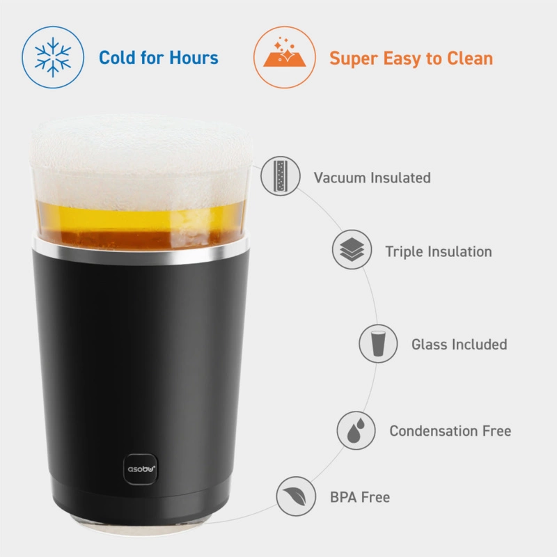 Asobu - Szklanka do piwa BEER KUZIE BLACK, 490ml