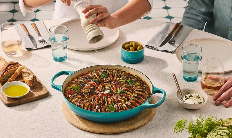 Le Creuset - garnek patelnia Gourmet Signature 30 cm 3,5 l bleu riviera