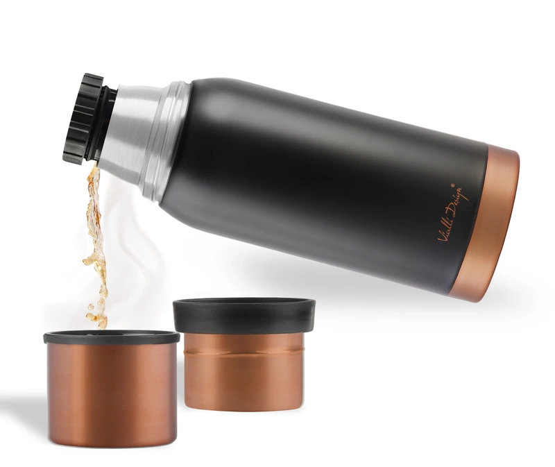 Vialli Design - Termos turystyczny 1l FUORI czarny Rose Gold