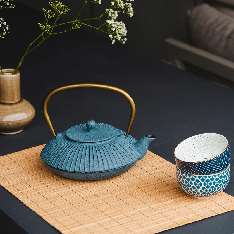 Bredemeijer - Dzbanek żeliwny Linhai 1.1L niebieski