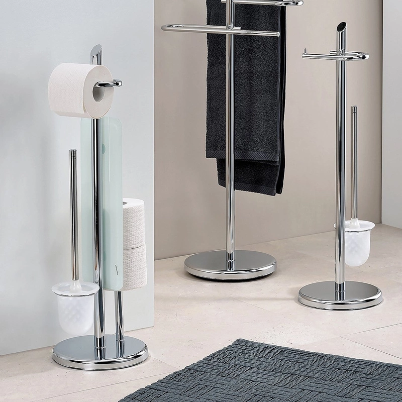 Kela - Stojak WC +szczotka i zasobnik stalowy Ken