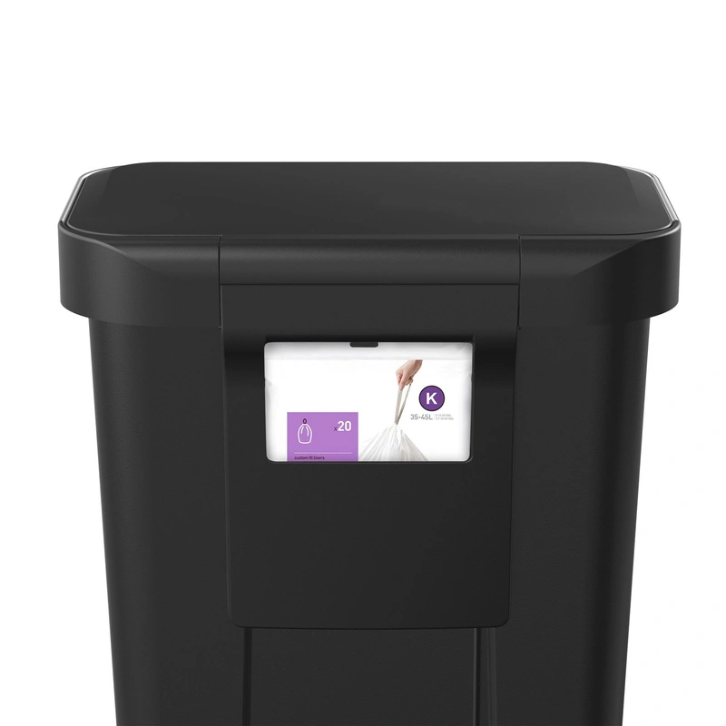 simplehuman - Kosz na śmieci pedałowy Liner Pocket, 45 l; czarny