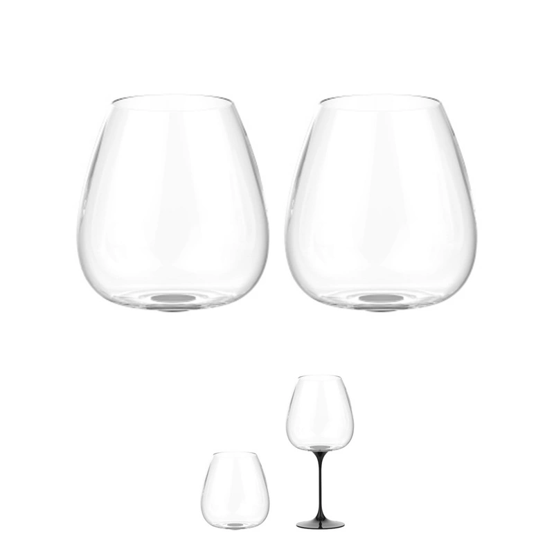 Trebonn - SplitGlass - zestaw 2 czarnych kieliszków Langhe