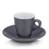 Kela - filiżanki do espresso ze spodkami, 2 szt., ceramika, 0,05 l, śred. 12 x 6,5 cm, szare Mattia
