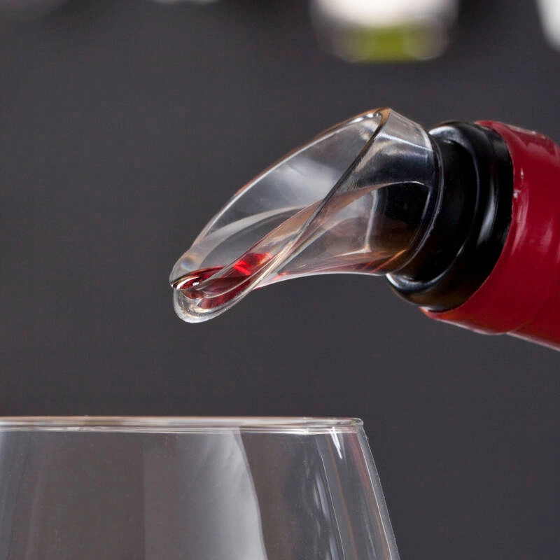 VACU VIN - Nalewak do wina kryształ czarny (zestaw 2 szt)przezroczysty, czarny