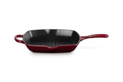 Le Creuset - patelnia żeliwna grillowa z dwoma uchwytami 26 cm garnet