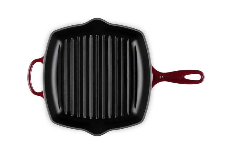 Le Creuset - patelnia żeliwna grillowa z dwoma uchwytami 26 cm garnet