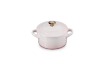 Le Creuset - Mini-Cocotte 10 cm ze złotą gałką serce  Shell Pink