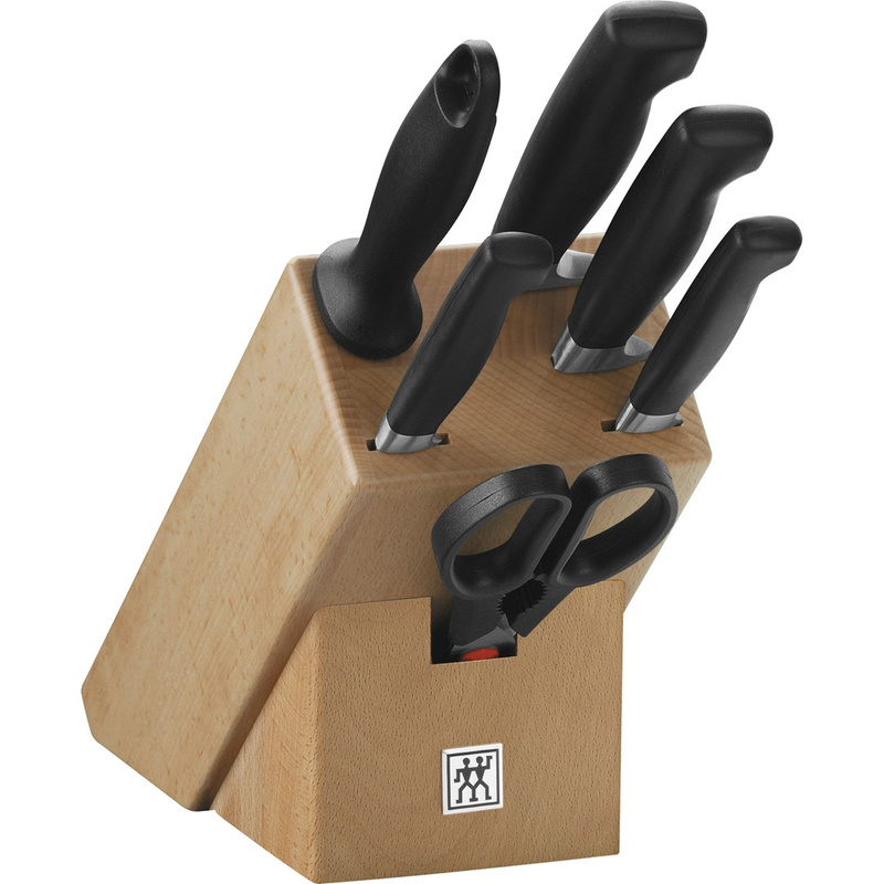 Zwilling - zestaw noży kuchennych w bloku Four Star 4 noże, stalka, blok, nożyce